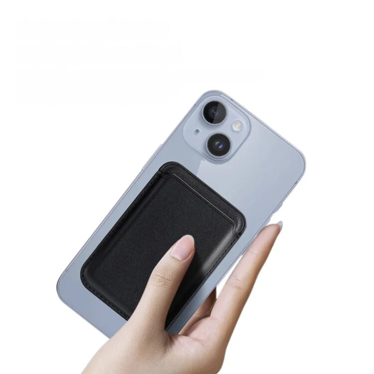 Dual Ring Leather Magnetic Card Wallet
