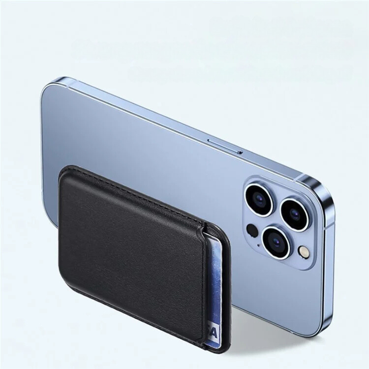 Dual Ring Leather Magnetic Card Wallet