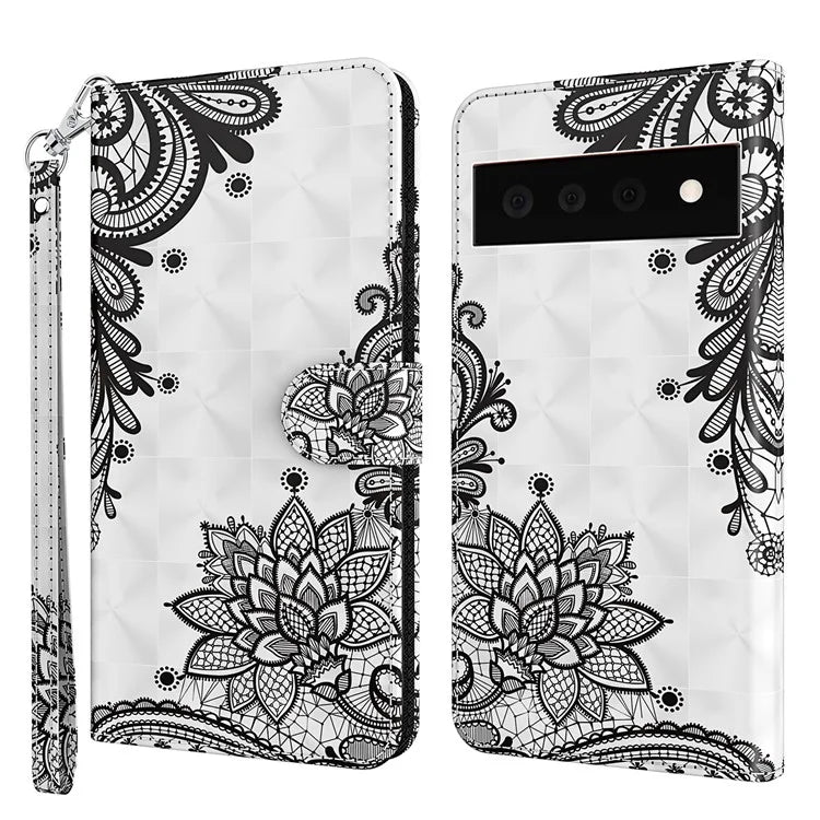 Pixel 6 Pro Lace Flower Case Wallet