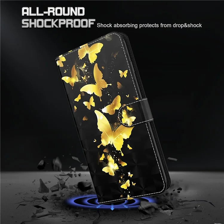 Pixel 6a Golden Butterfly Case Wallet