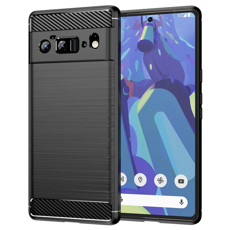 Pixel 6 Pro Case Brushed Surface Carbon Fiber