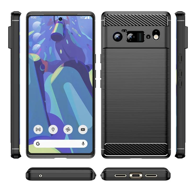 Pixel 6 Pro Case Brushed Surface Carbon Fiber