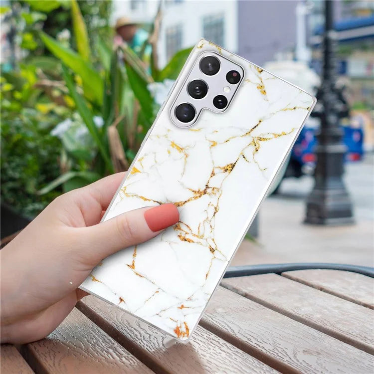 Samsung Galaxy S22 Ultra Ivory Luxe Marble Case