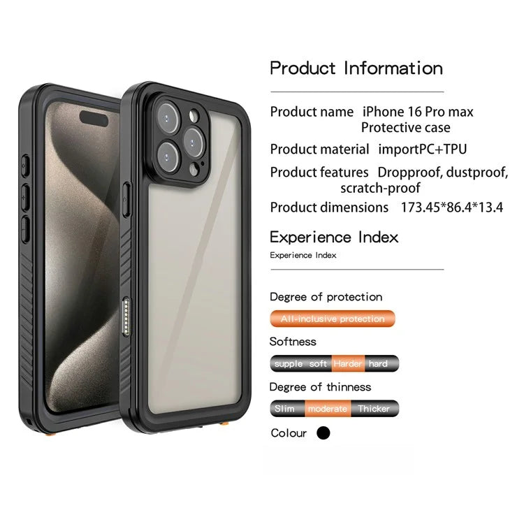 iPhone 16 Pro Max Waterproof Case IP68 FS Series
