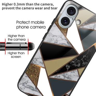 iPhone 16 Plus Midnight Gold Marble Case