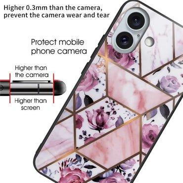 iPhone 16 Plus Blossom Rose Marble Case