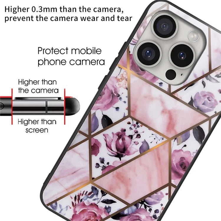 iPhone 16 Pro Max Blossom Rose Marble Case