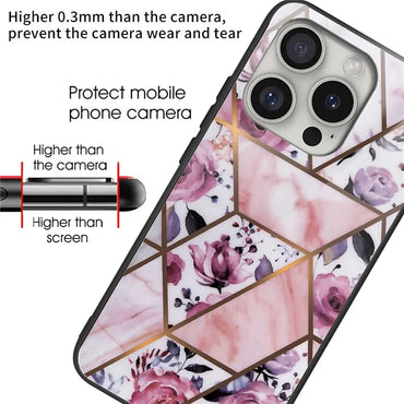 iPhone 16 Pro Max Blossom Rose Marble Case