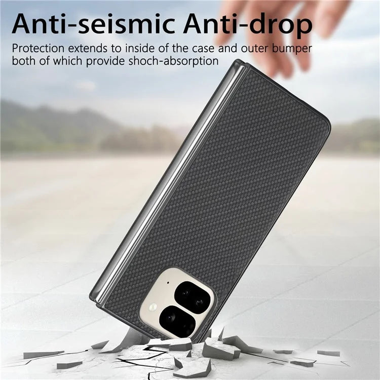 Pixel 9 Pro Fold Case Carbon Leather