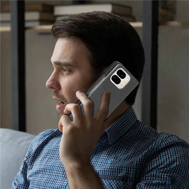 Pixel 9 Pro Fold Case Carbon Leather