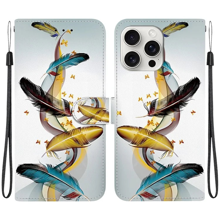 iPhone 16 Pro Leather Feather Case Wallet