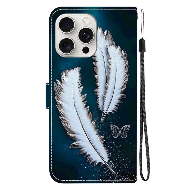 iPhone 16 Pro Butterfly Feather Case Wallet