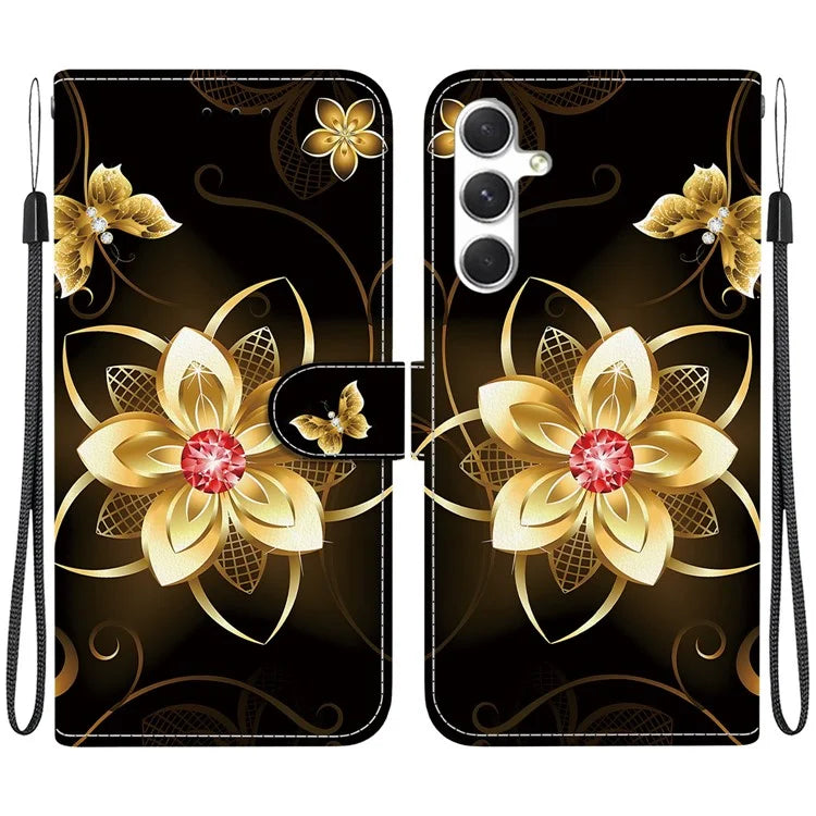 Samsung Galaxy S25 Plus Golden Flower Case Wallet