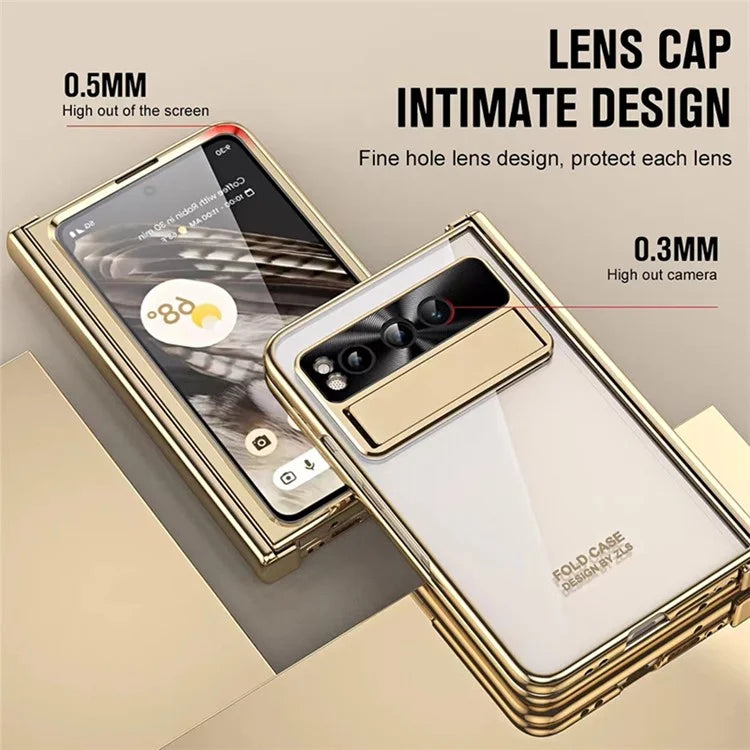 Pixel Fold Case Electroplating Tempered Glass