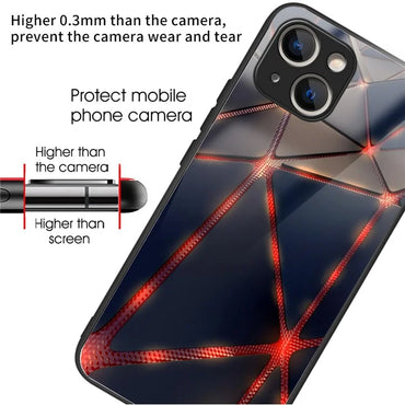 iPhone 15 Plus Case Tempered Glass Heated Red