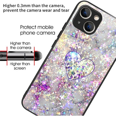 iPhone 15 Plus Case Tempered Glass Brilliant Heart
