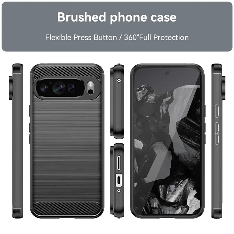 Pixel 9 Pro XL Case Brushed Surface Carbon Fiber