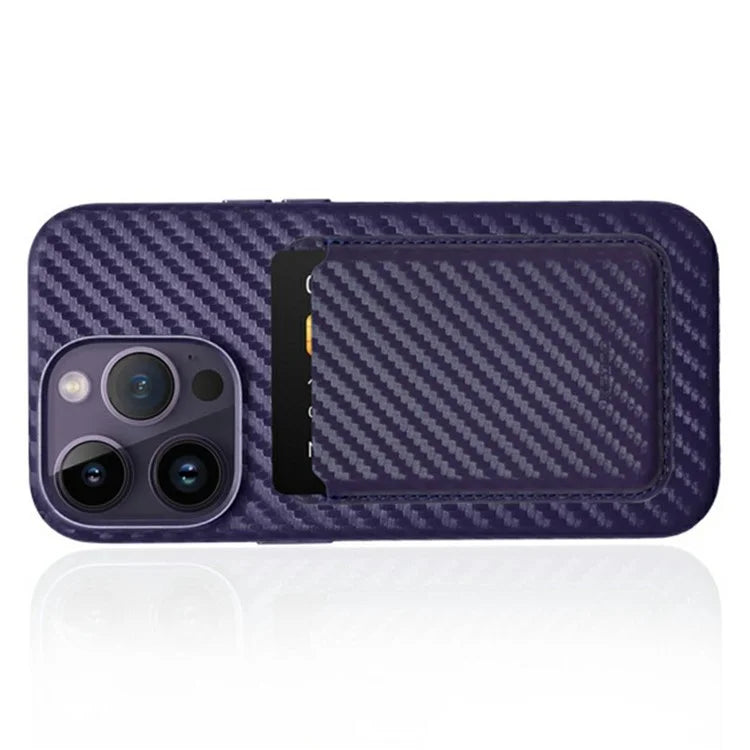 Carbon Fiber Leather Magnetic Card Wallet