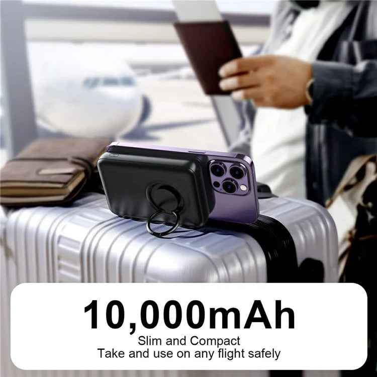 JR-20W Kickstand Magnetic Wireless Power Bank 10000mAh