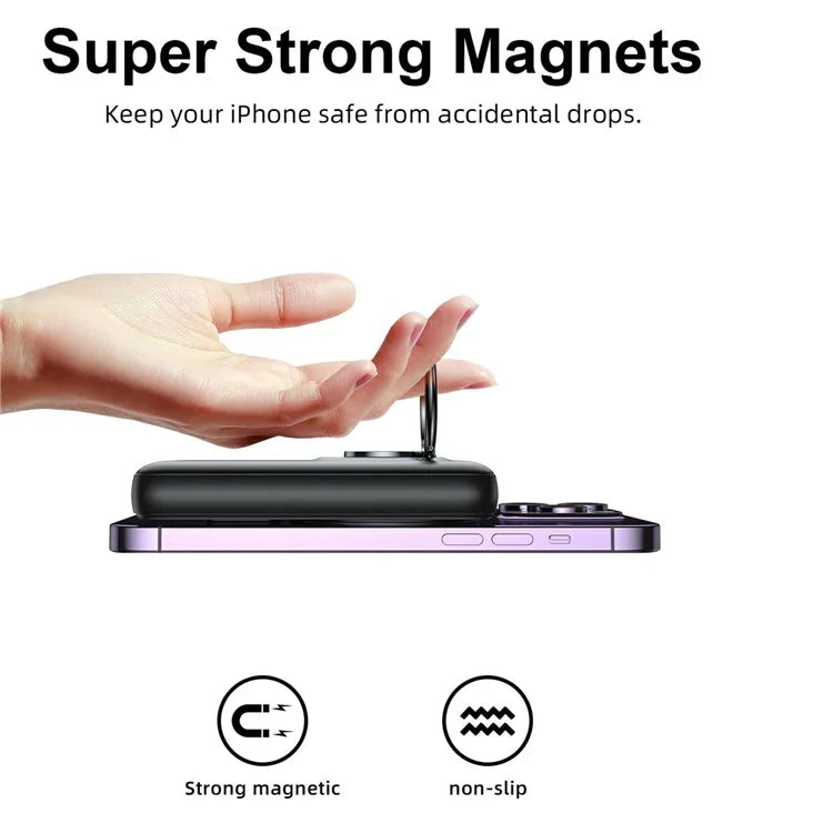 JR-20W Kickstand Magnetic Wireless Power Bank 10000mAh