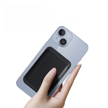 Dual Ring Leather Magnetic Card Wallet