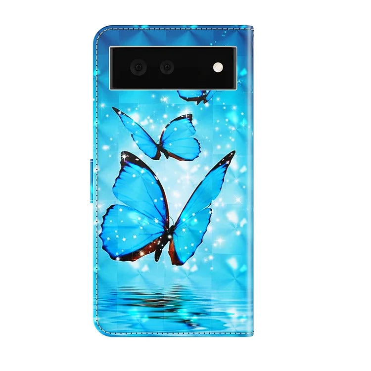 Pixel 6 Blue Butterfly Case Wallet