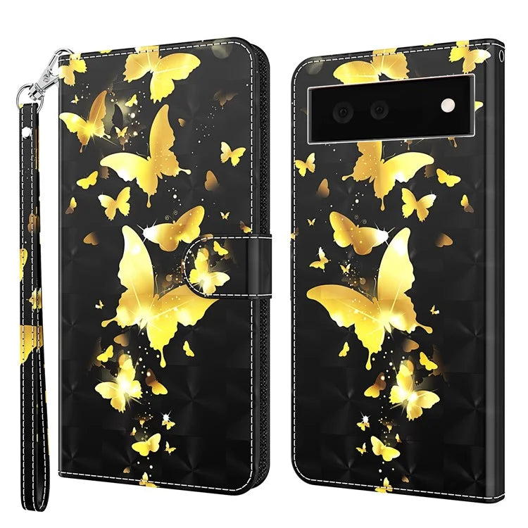 Pixel 6 Golden Butterfly Case Wallet