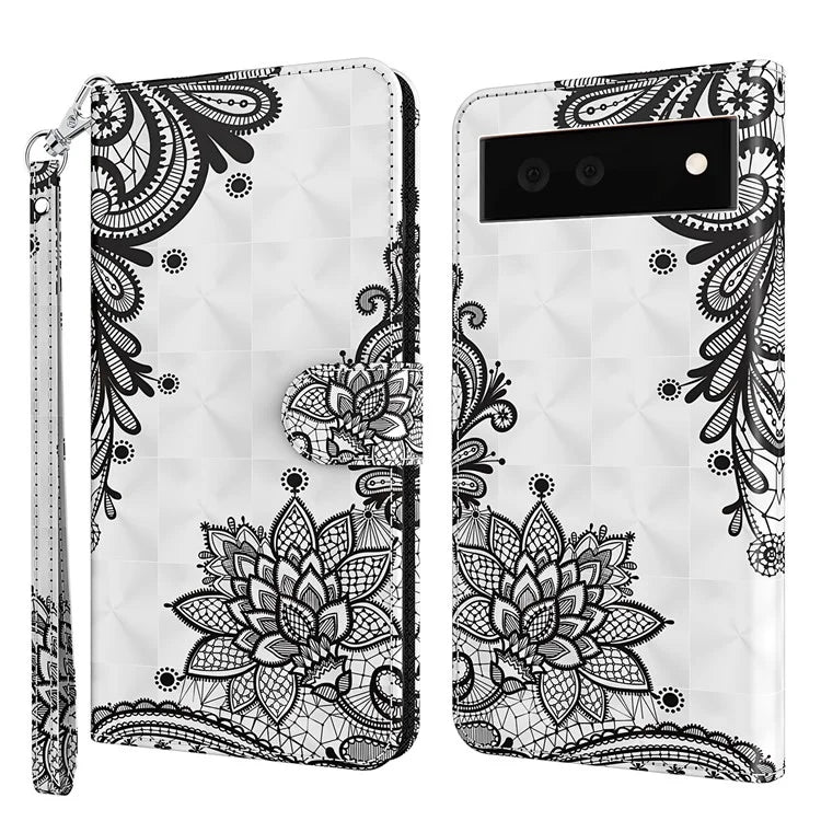 Pixel 6 Lace Flower Case Wallet
