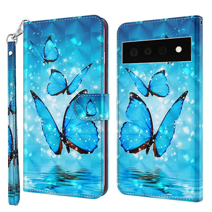 Pixel 6 Pro Blue Butterfly Case Wallet