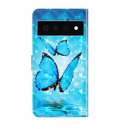 Pixel 6 Pro Blue Butterfly Case Wallet