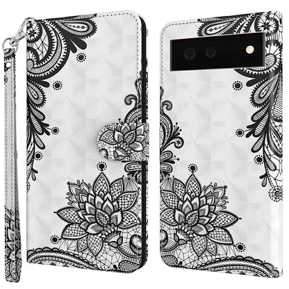 Pixel 6a Lace Flower Case Wallet