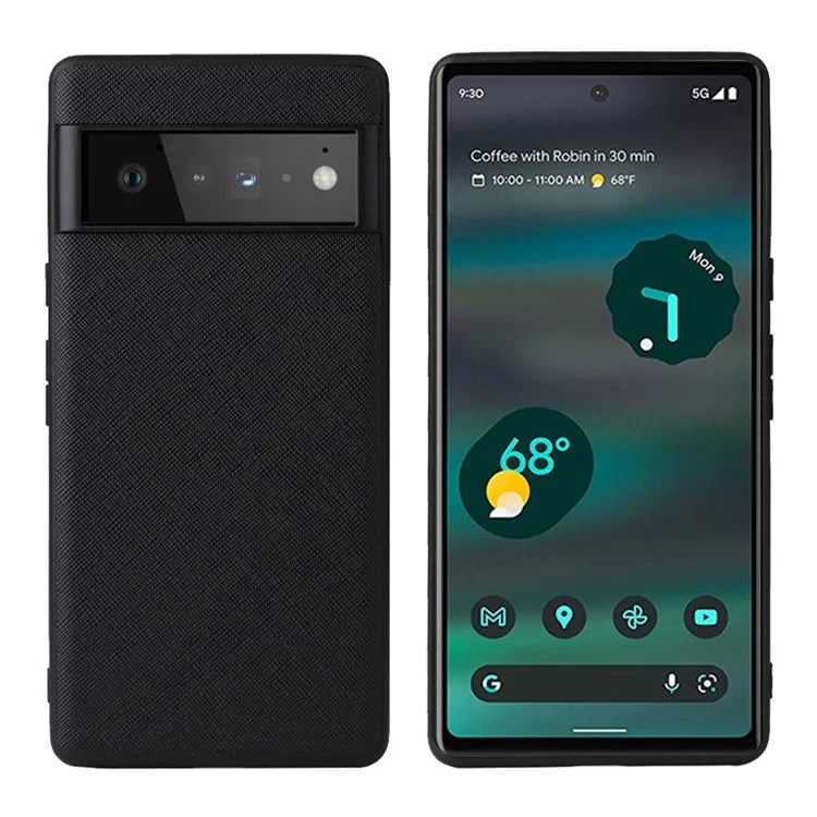 Pixel 6a Case Leather Coated Hybrid