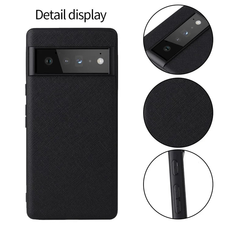 Pixel 6a Case Leather Coated Hybrid