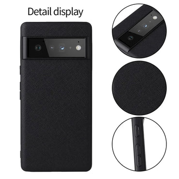Pixel 6a Case Leather Coated Hybrid