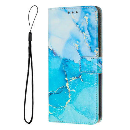 iPhone 16 Plus Leather Blue Marble Case Wallet