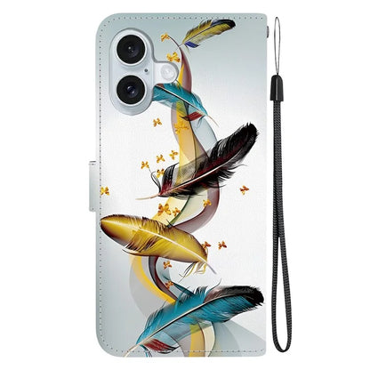 iPhone 16 Plus Leather Feather Case Wallet