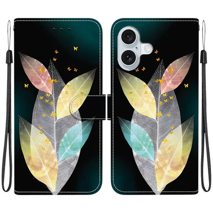 iPhone 16 Butterfly Leaves Case Wallet