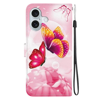 iPhone 16 Plus Pink Butterfly Case Wallet
