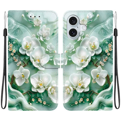 iPhone 16 Jade Flower Case Wallet