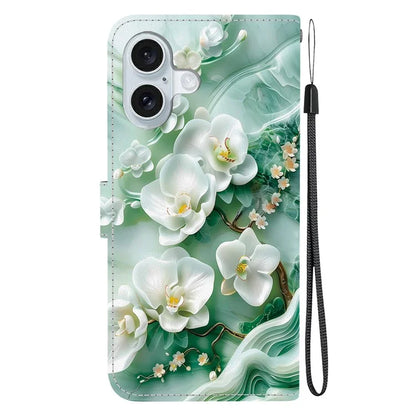 iPhone 16 Jade Flower Case Wallet