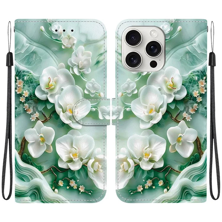 iPhone 16 Pro Max Jade Flower Case Wallet