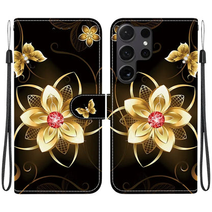 Samsung Galaxy S25 Ultra Golden Flower Case Wallet