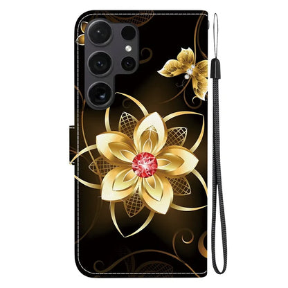 Samsung Galaxy S25 Ultra Golden Flower Case Wallet