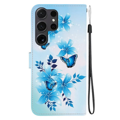 Samsung Galaxy S25 Ultra Blue Butterfly Case Wallet