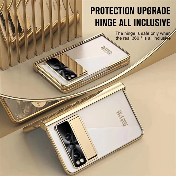 Pixel Fold Case Electroplating Tempered Glass