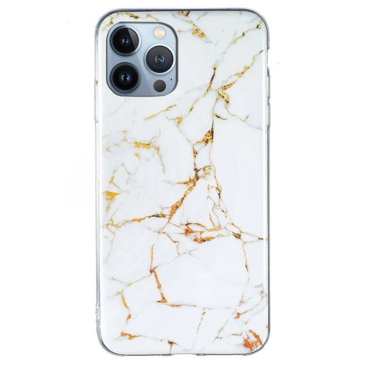 iPhone 14 Pro Ivory Luxe Marble Case