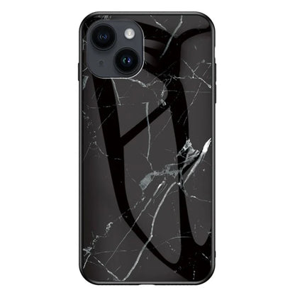 iPhone 15 Plus Case Black Marble Tempered
