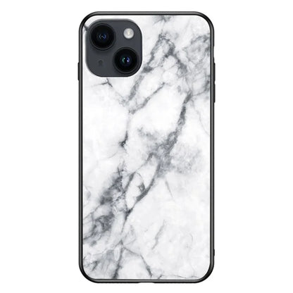 iPhone 15 Plus Case White Marble Tempered