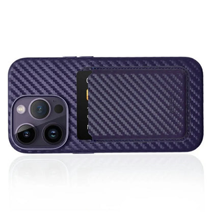 Carbon Fiber Leather Magnetic Card Wallet