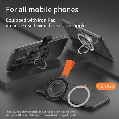 360-Magnetic Ring Holder Kickstand Carbon Fiber